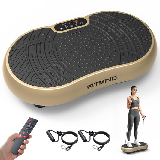 FITMIND Vibration Plate Exercise Machine, 24" x 14" Extra-Large Vibration Plate for Lymphatic Drainage, Vibration Plates for Weight Loss, Relaxing, Recovery
