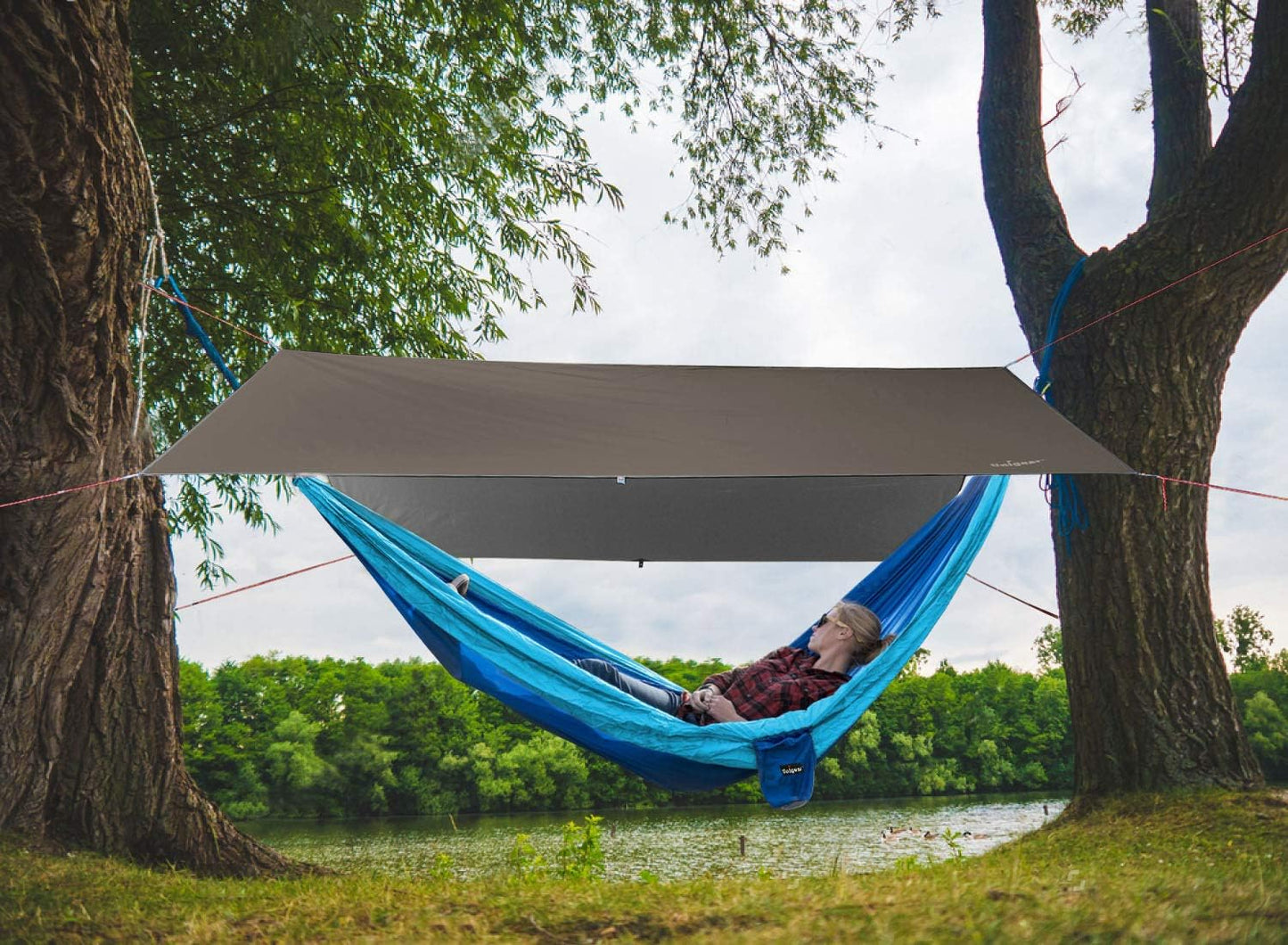 Unigear Hammock Rain Fly, 16.4/14.4/13/10ft Camping Tarp, UV Protection & Waterproof & Lightweight for Camping, Backpacking and Outdoor Adventure (Brown,10 * 10ft)