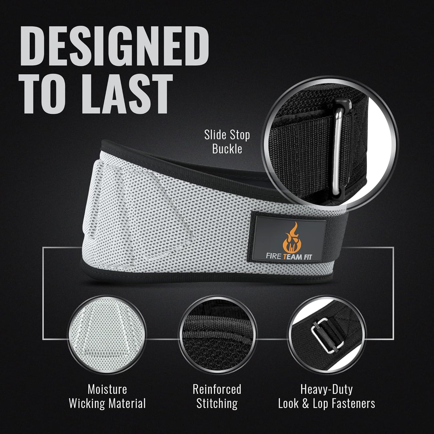 Weight Lifting Belt for Men and Women, 6 Inch, Bodybuilding & Fitness Back Support for Cross Training Workout, Squats, Lunges