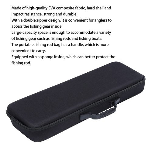 Leapiture 54 * 19 * 9cm Fishing Rod Case Hard Shell Fishing Pole Reel Storage Bags Waterproof Fishing Tackle Bag for Angler Outdoor Storage Fishing Gear