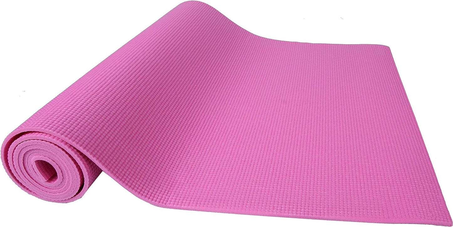 Fitvids All Purpose 1/4-Inch High Density Anti-Tear Exercise Yoga Mat with Carrying Strap, Multiple Colors
