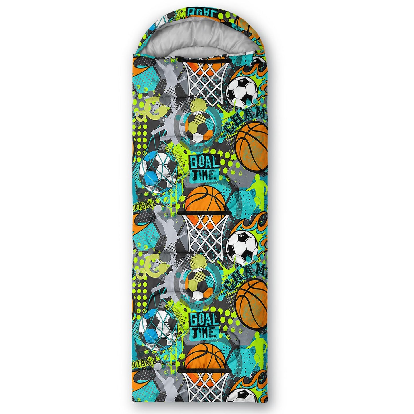 AILONEN Boys Kids Sleeping Bags,Lightweight,Waterproof,3 Season Warm & Cool Weather,Sport Basketball Camping Sleeping Bags for Boys Girls Kids,Traveling,Outdoors