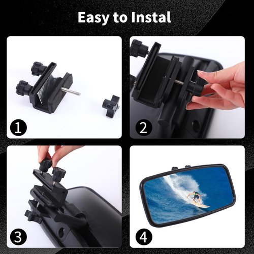 LRVEZSY,boat mirror rear view 14"x8"Mirror Upgraded Size，Universal Boat Rear View Mirror for Ski,Boat Sports Crew Surfing