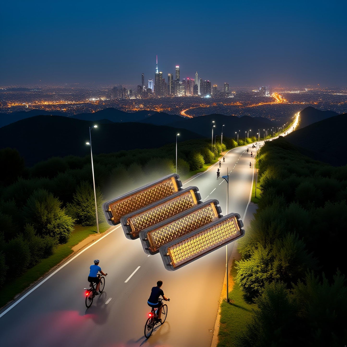 4 Pieces/Set Yellow Bike Pedal Reflector Safety Night Cycling Reflective Bike Accessory，Bike Reflectors Lights and Reflectors Accessories