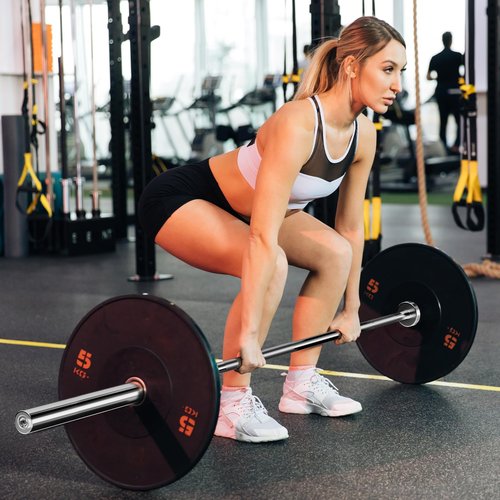 Olympic Barbell Curl Bar EZ Bar 4/5/6/7 FT Barbell Bar 300/400/500/600 Weight Capacity Strength Training Bar for Home Gym