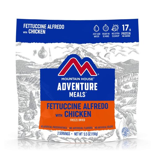 Mountain House Lasagna with Meat Sauce and Fettuccine Alfredo with Chicken | Freeze Dried Backpacking & Camping Food | 2 Servings Each