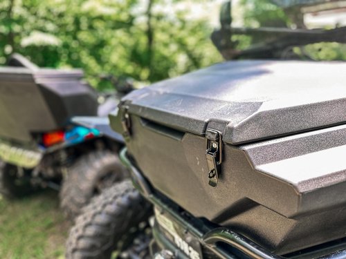 MotoAlliance Highlands UTV Rear Cargo Box fits 2019-2022 CF-Moto Z-Force 950 Sport models. Massive 168 Qt Storage, Weatherproof & Made in the USA with OEM Finish.