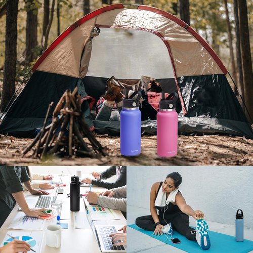 ZARZAVT 4-Pack Replacement Straws with Brush | 8mm BPA-Free Plastic Straws for Hydro Flask Straw Lid | Leakproof & Durable Fit(Not for Stanley/Narrow Mouth)
