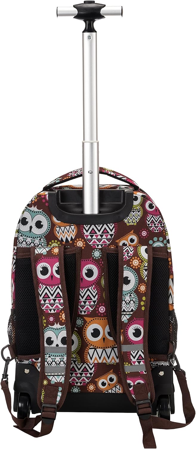 Rockland Single Handle Rolling Backpack, PURPLEPEARL, One Size