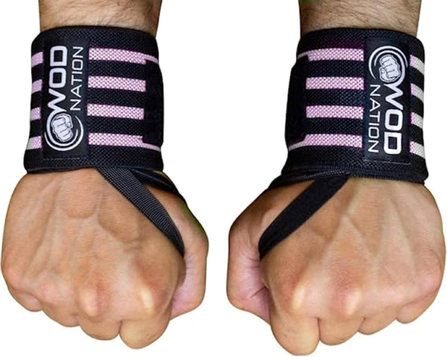 WOD Nation Wrist Wraps for Weightlifting & Strength Training – Professional Gym Straps w/Thumb Loop for Men & Women