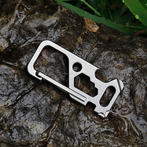 Hamans Keychain Holder Anti-Lost Quick Release Bottle Opener Wrench Screwdriver Titanium Keychain with Key Ring