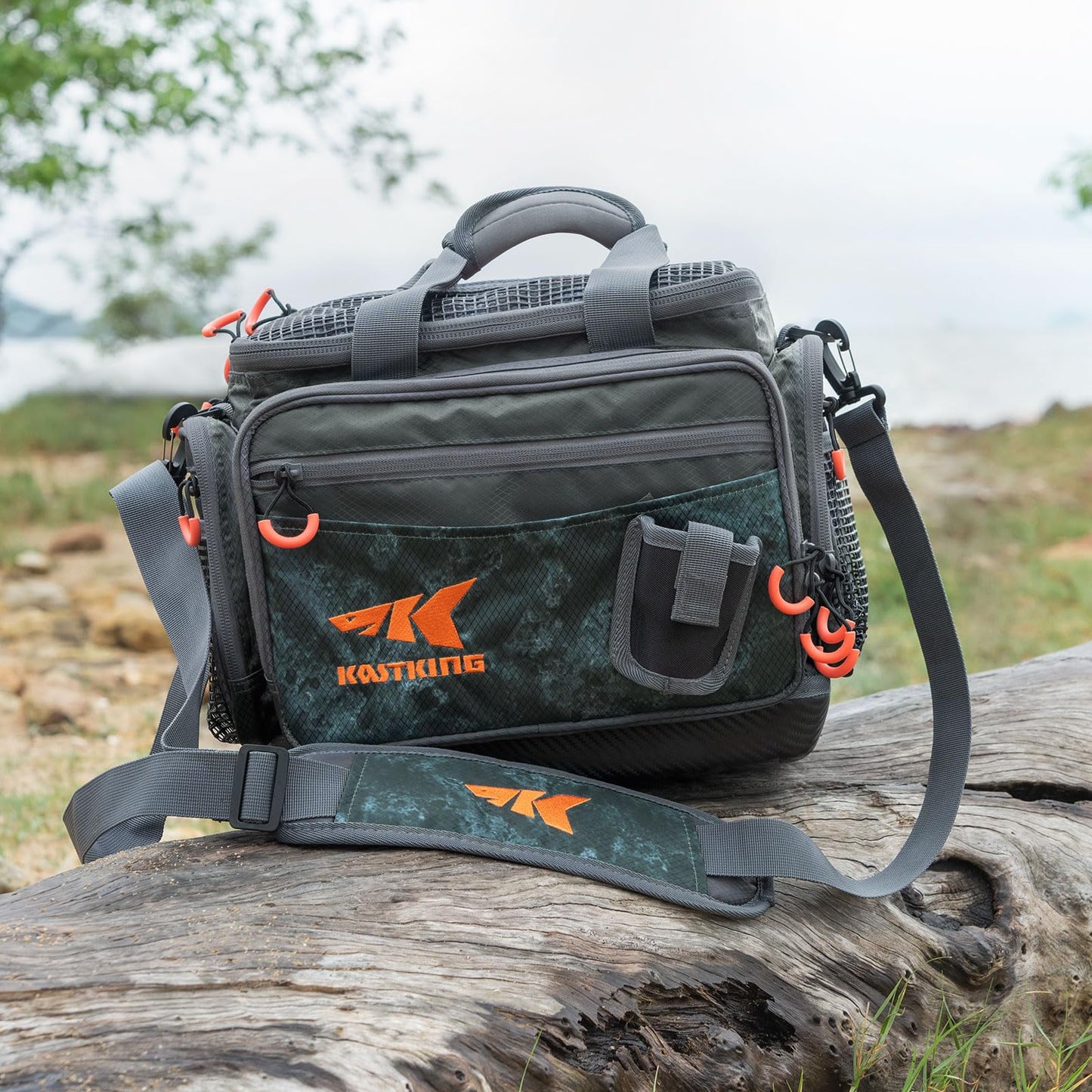 KastKing Fishing Gear & Tackle Bags - Saltwater Resistant Fishing Bags - Fishing Tackle Storage Bags,Medium-Hoss, (With（2） 3600 Trays,15x11x10.25 Inches)