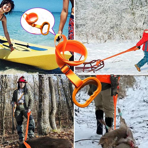 kfeity Deer Drag with Wider High-Strength Handle, Heavy Duty Deer Drag Strap, Easy & Fast to use Durable Safety Deer Dragging Rope Deer Hunting Accessories for Deer Hunters