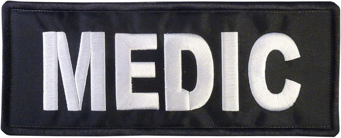 Medic Big XL 10x4 inch EMT EMS Paramedic Vest Tactical Embroidered Nylon Touch Fastener Patch