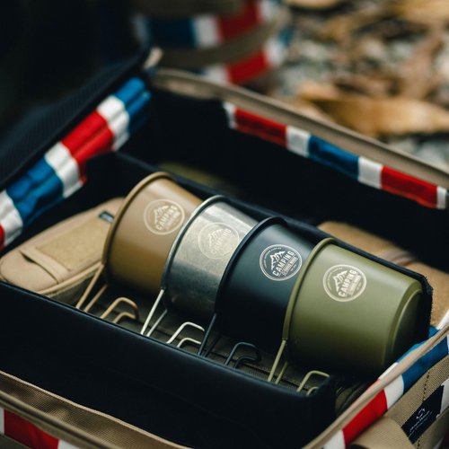 Thous Winds 2pcs Stainless Steel Camping Sierra Cup 350ml, Olive-green