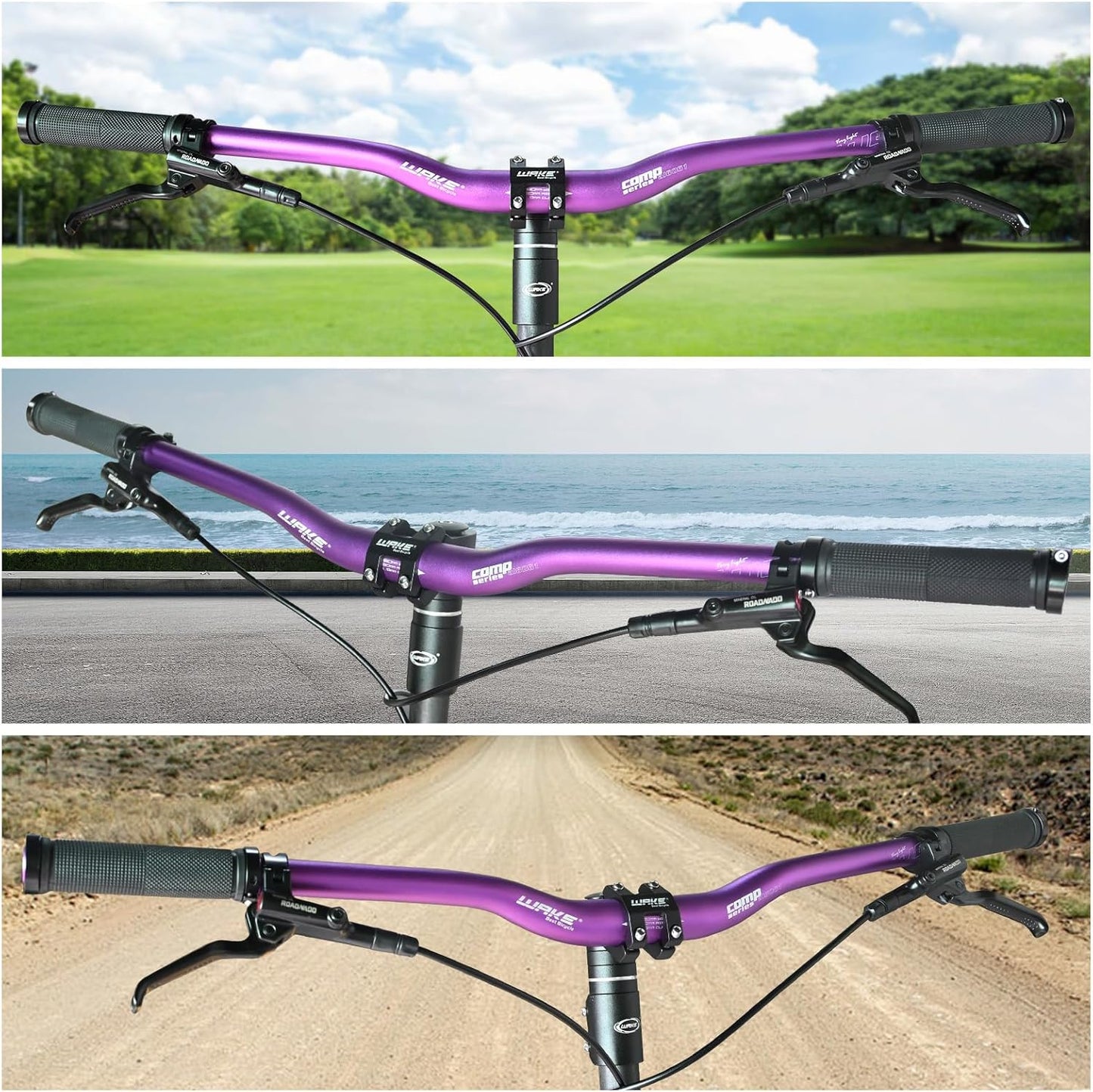Wake Bicycle Handlebars 31.8 mm Mountain Bike Handlebar 720mm/780mm Aluminium Alloy MTB Handlebar Bicycle Riser Bars Extra Long Bicycle Handlebars for Downhill Cycling Racing