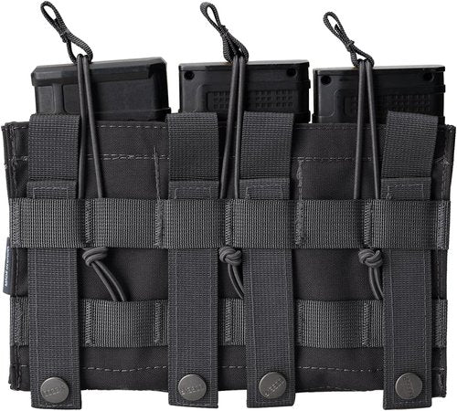 IDOGEAR Triple Mag Pouch Open Top 5.56mm Magazine Pouch Fit for M4 M16 AR-15 Tactical Molle Mag Carrier 500D Nylon Airsoft Hunting Military Gear