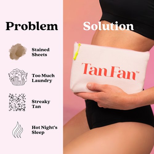 Tan Fan Self Tan Sleep Sac – Dark Tan Edition (Pink) – Protect Sheets From Dark Tanner - No Transfer Guarantee – 100% Silky Cool, Thicker Bottom, Lightweight Top, Foot Openings – Large Roomy Comfy