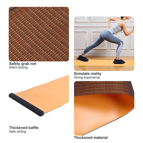 Workout Slide Board, 2 Meter Exercise Sliding Board Equipment with Shoe Booties for Indoor Outdoor Home Fitness Speed Balance Training