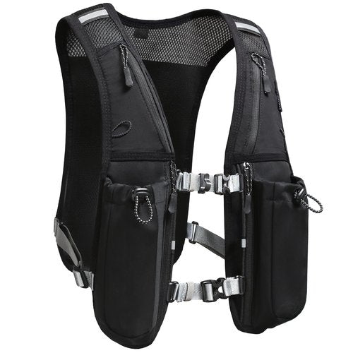Running Hydration Vest for Women and Men. Reflective, 8 Pocket, Quick Dry, Water-Resistant, Breathable, Adjustable Backpack for Runs, Hiking, Cycling, Trails, Marathons