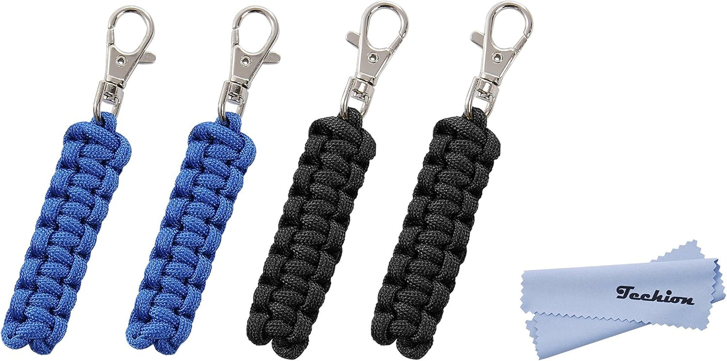 4 Pack Paracord Zipper Pulls for Backpacks, Tents, Trolley Cases, Traveling Cases, Jackets and Many Other Items That with Zippers