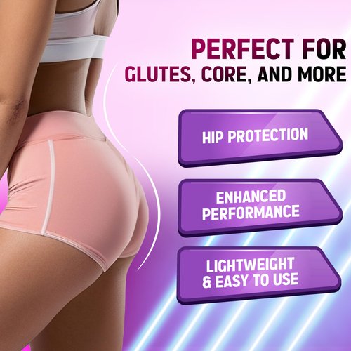 Hip Thrust Belt For Kettlebells, Plates, Dumbbells Heavy, Hip Thrust Band for Women/Men | Glute Workout Equipment for All Shapes| Double Hook & Loop Booty Builder | Use at Home Gym Equipment (Pink)