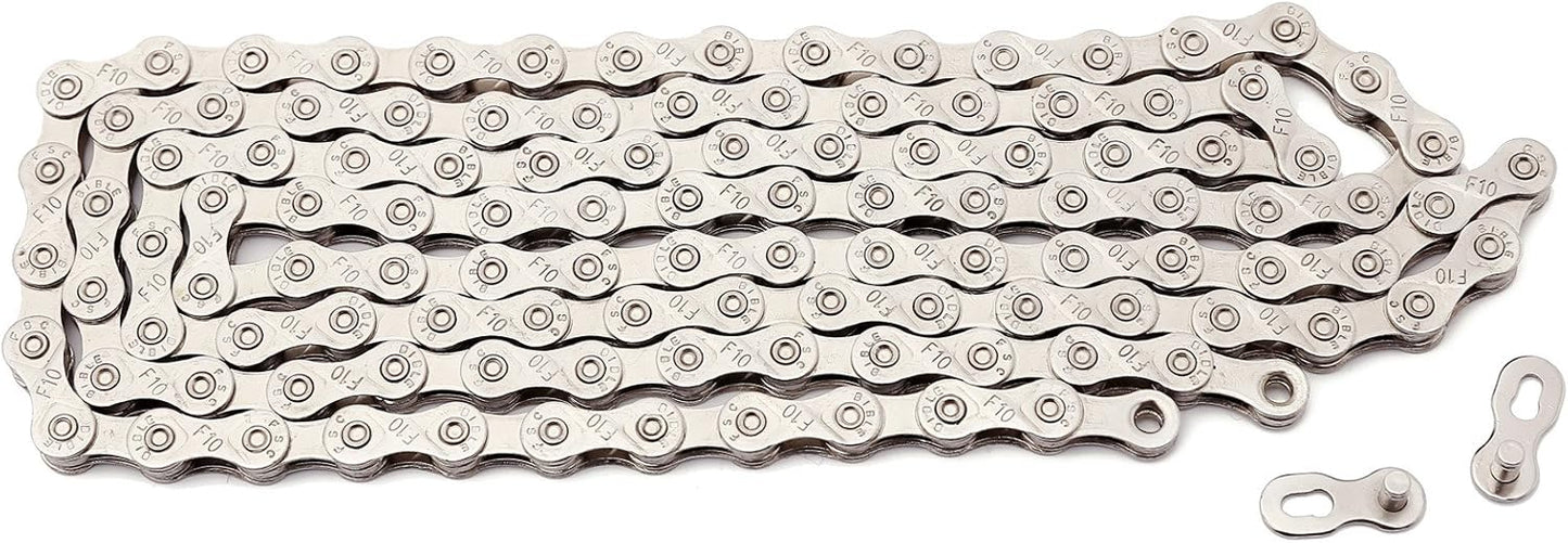 FSC 10 Speed 116 Links Bicycle Chain, Silver,Gold (1/2x11/128-Inch) Compatible with 9 Speed