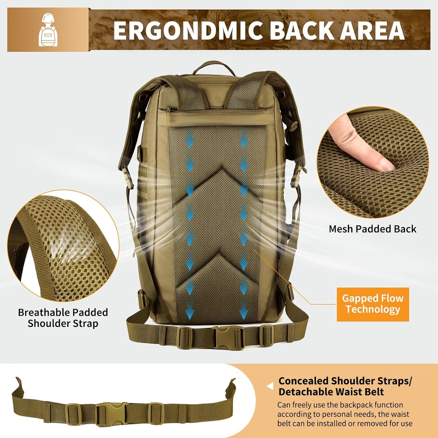 60L Tactical Military Backpack - Outdoor Assault Pack for Hunting, Camping & Travel