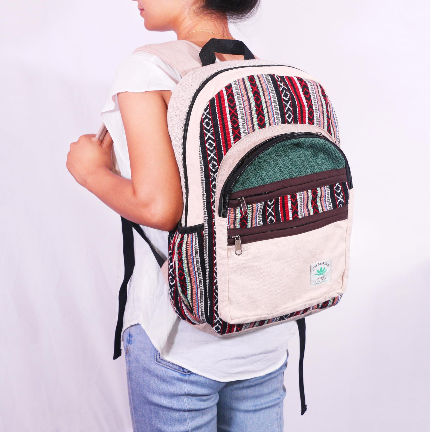 Anitya Hemp Backpack, Multi-Functional Pockets, Eco-Friendly, Unisex, Hiking Daypack, Durable Rucksack (AHLB08)