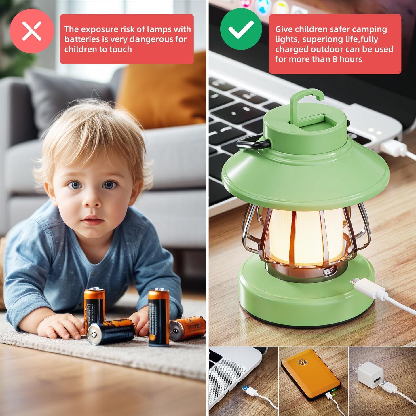 HOMY New Gear lamp for Kids Set Toddler Flashlight Convenient LED Light Rechargeable Battery Operated Outdoor Indoor Essentials Table Portable Night Light Green Gift Electric Camping Lanterns Snail