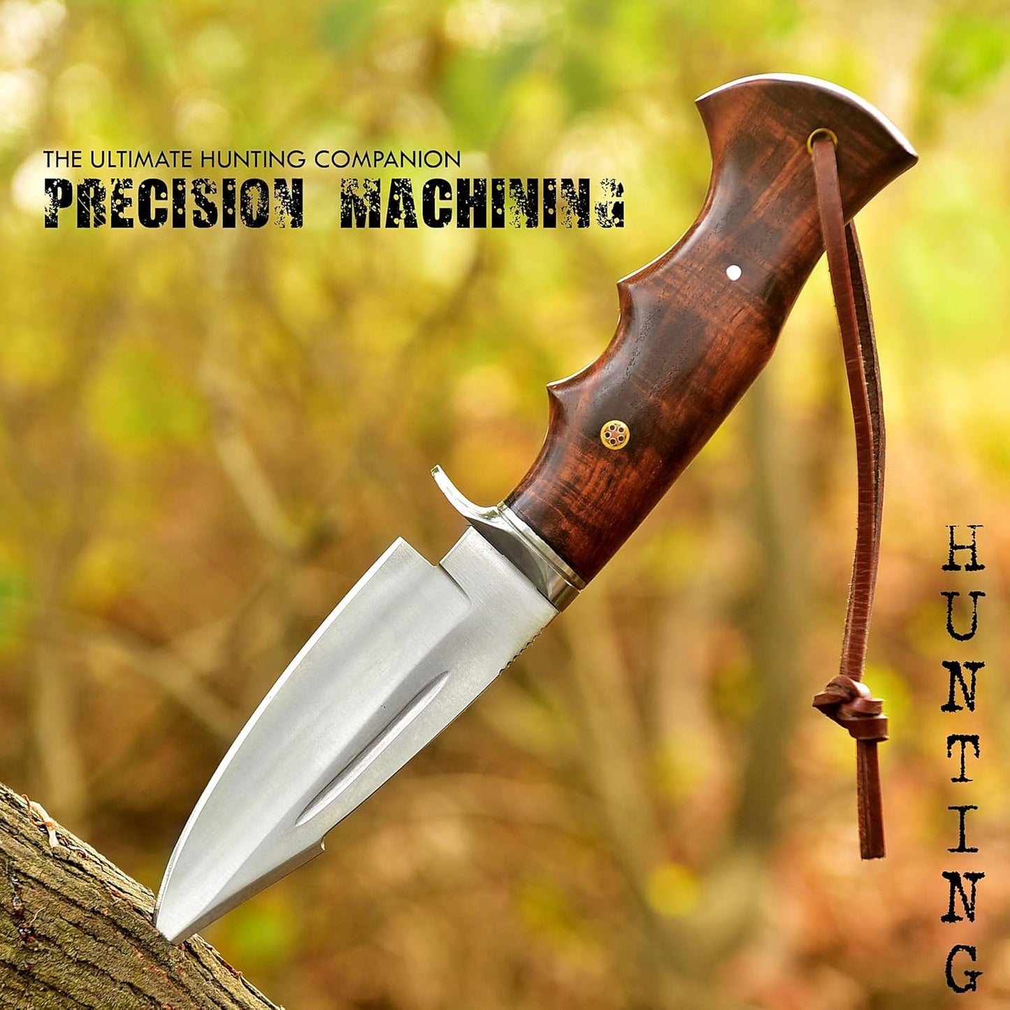 Poshland TR-1168 Custom Handmade Damascus Steel 10 Inches Tracker Knife - Perfect Grip Black Micarta Handle