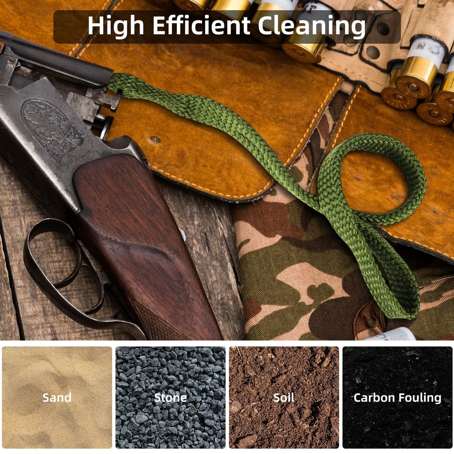 EZshoot Cleaning Rope for 9mm & .38 Cal/.357 Cal/.380 Caliber