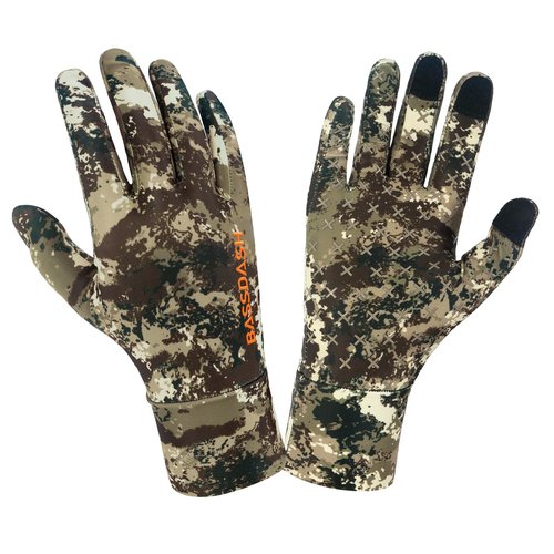 BASSDASH Men’s Camo Hunting Gloves UPF 50+ Lightweight Touchscreen Gloves for Warm Weather Fishing Hiking Outdoor Activities