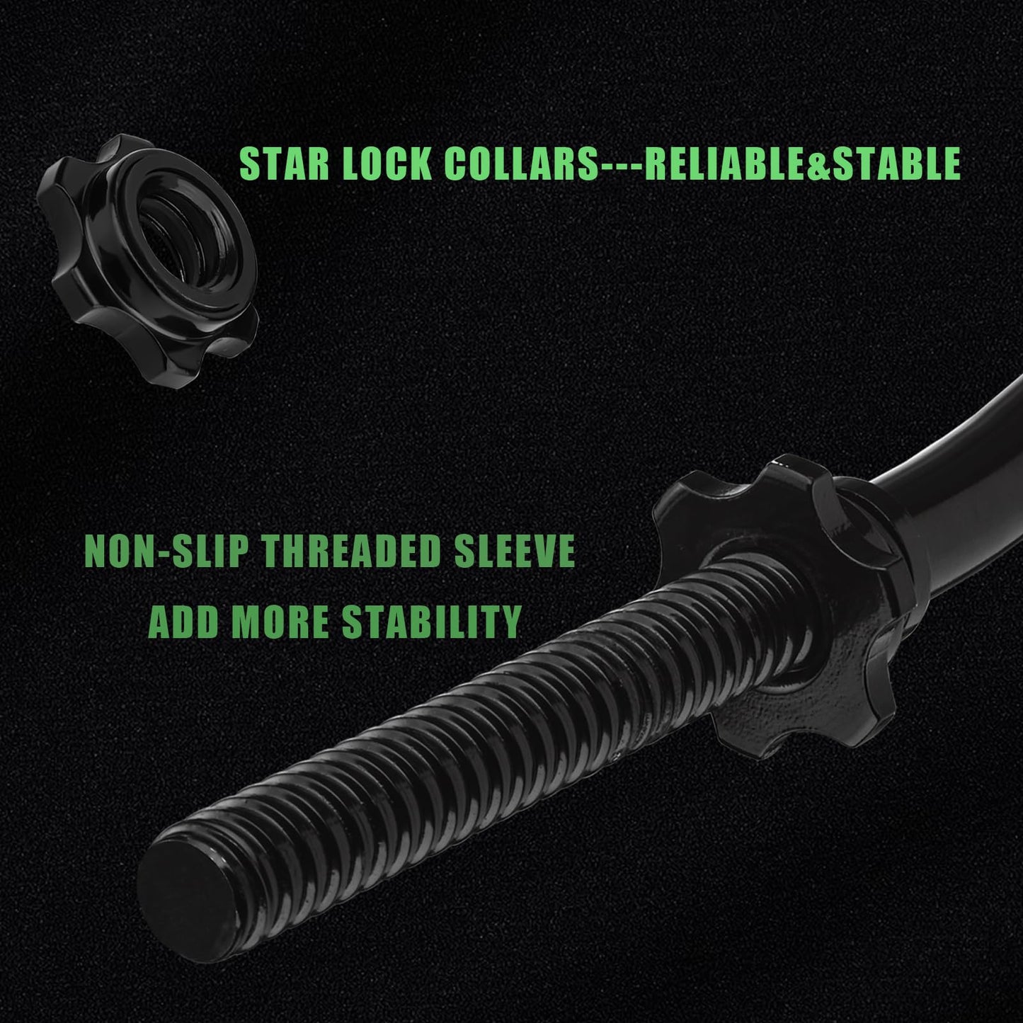 47" EZ Curl Bar Weight Lifting Bar 1-inch Curling Bars for Weight lifting with 2 Star Collars Star-nuts (220lb Weight Capacity) for Hip Thrusts Squats Lunges for Gym and Home