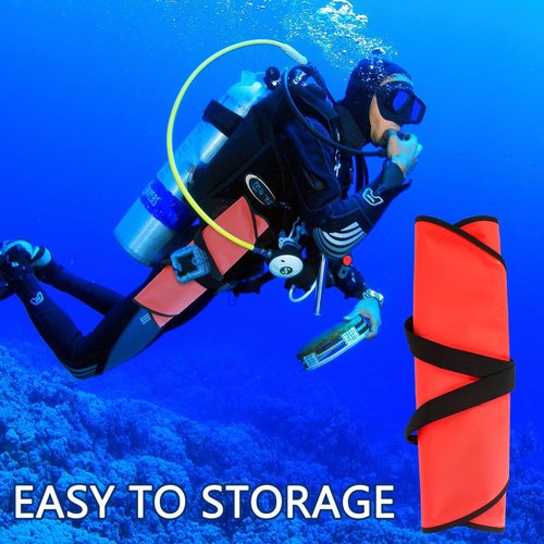 Luwint Scuba Lift Bag Diving Lifting Bag 50 Lbs High Visibility Lift Bag Foldable Safety Nylon Buoyancy Bag with Reflective Band Over Pressure Valve Open Bottom Lifting Bag for Dive Scuba Snorkeling