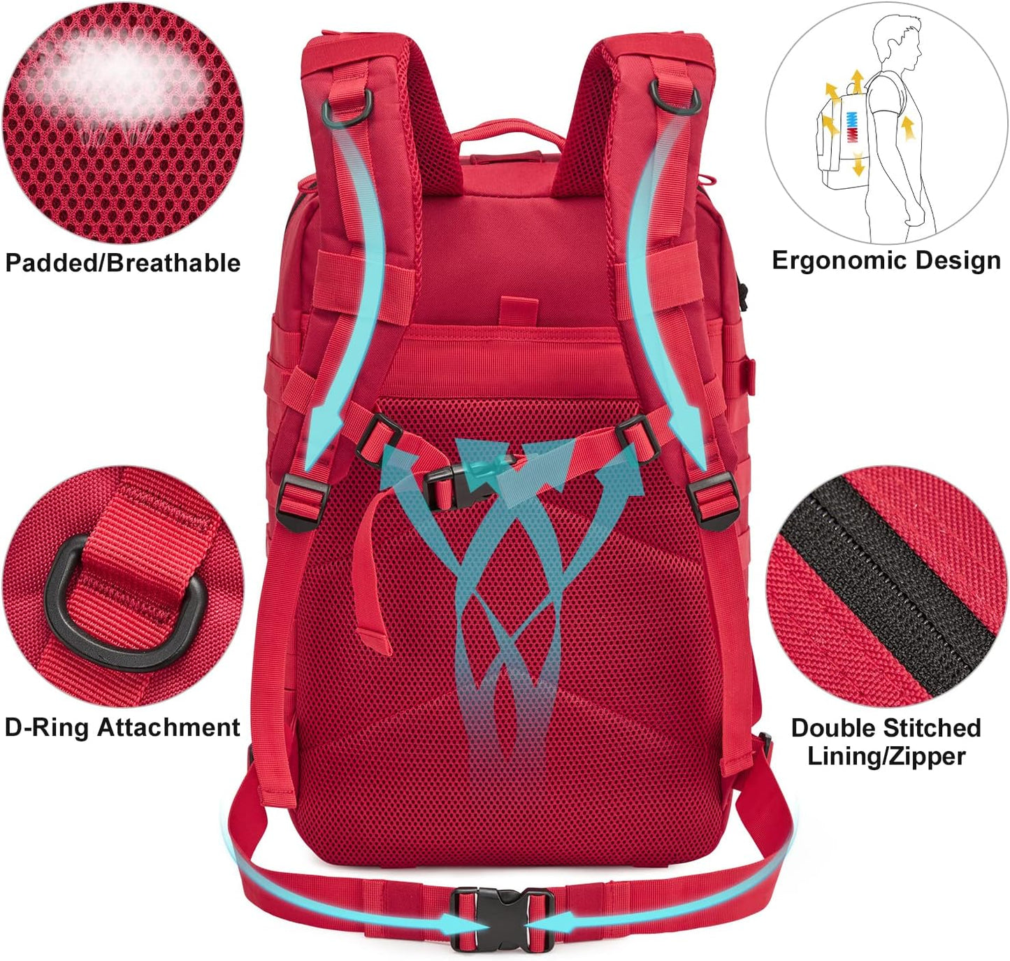 G4Free 45L Military Tactical Backpack 3 Day Assault Survival Molle Pack Bug Out Bag Travel Fishing Backpack Rucksack