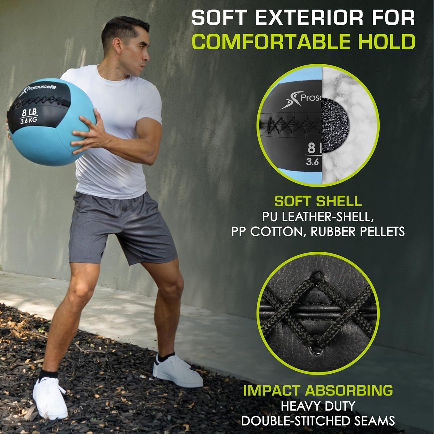 ProsourceFit Soft Medicine Balls, Wall Balls and Full Body Dynamic Exercises, Color-Coded Weights