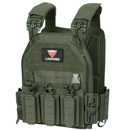 LASVENIS Quick Release Tactical Vest Adjustable Breathable Weighted Outdoor Vest for Training
