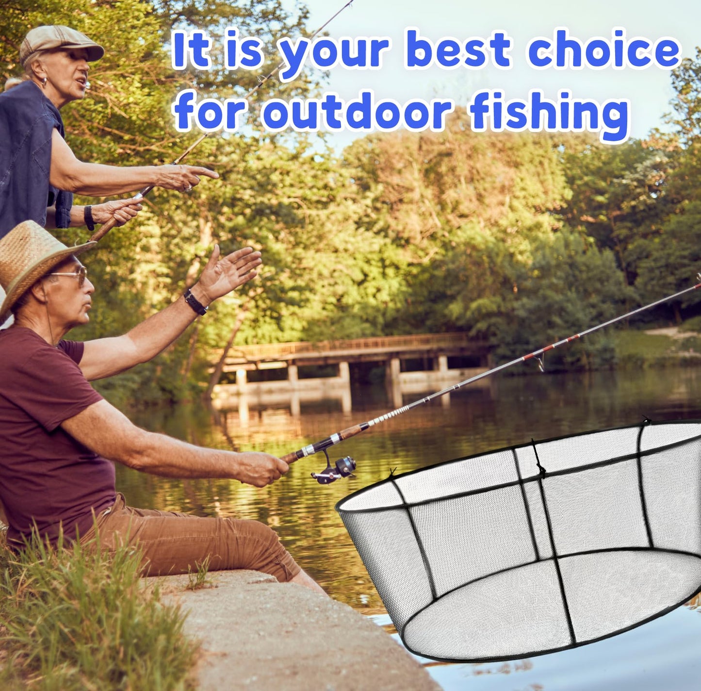 Foldable Drop Net for Pier Fishing, Pier Fishing for 32inch*28inch Pier Net with Waterproof and Quick-Drying, Drop Net for Pulling Up Fish with Rope for Minnows, Crawfish, Shrimp, Diameter