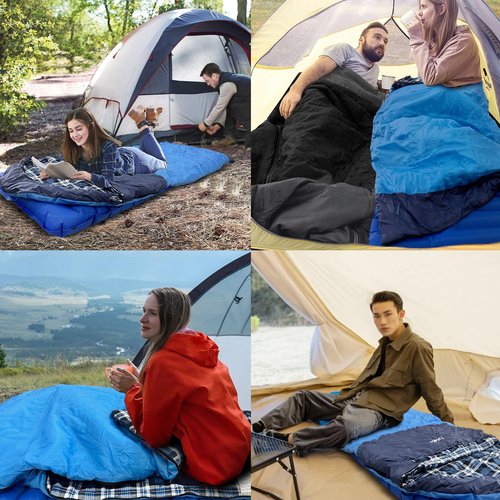 WKFAMOUT Backpacking Flannel Sleeping Bag Lightweight for Adults Hiking Ultralight Compact Sleeping Bag Portable Warm Weather Summer with Compression Sack