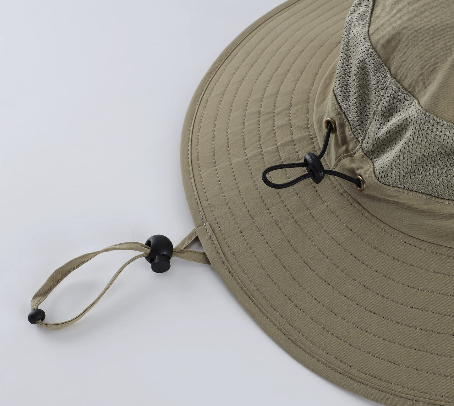 Home Prefer Outdoor UPF50+ Mesh Sun Hat Wide Brim Fishing Hat with Neck Flap (Light Vert Khaki)