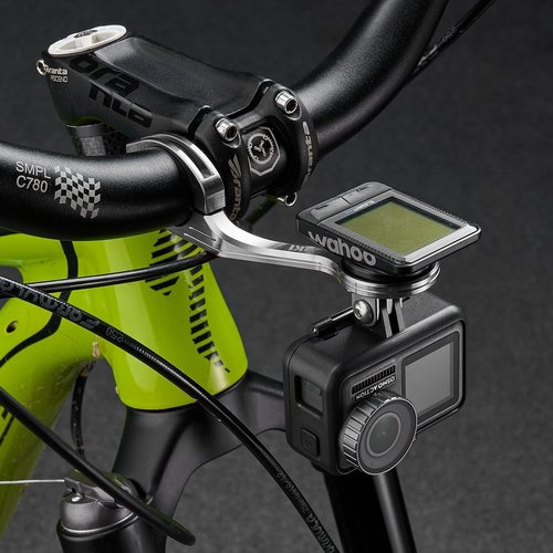 corki Cycles Titanium Extend Bike Out Front Combo Computer Mount Adapter for Garmin (Titanium - Front Mount)