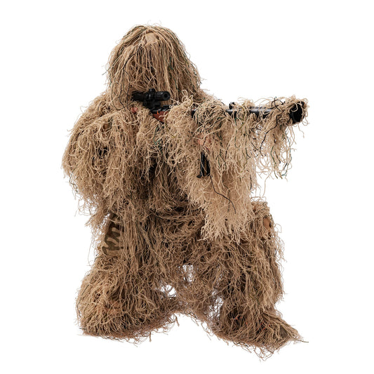 SETLUX Ghillie Suit for Men, Gilly Suit for Adults Camo Hunting Clothes 3D Woodland Camouflage Suits for Hunting(Desert 2XL)