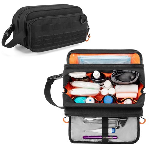Prokva Tactical First Aid Bag Empty, Medical Emergency Pouch Trauma Kit Storage Bag for Camping Hunting Hiking, Black (Empty Bag Only)