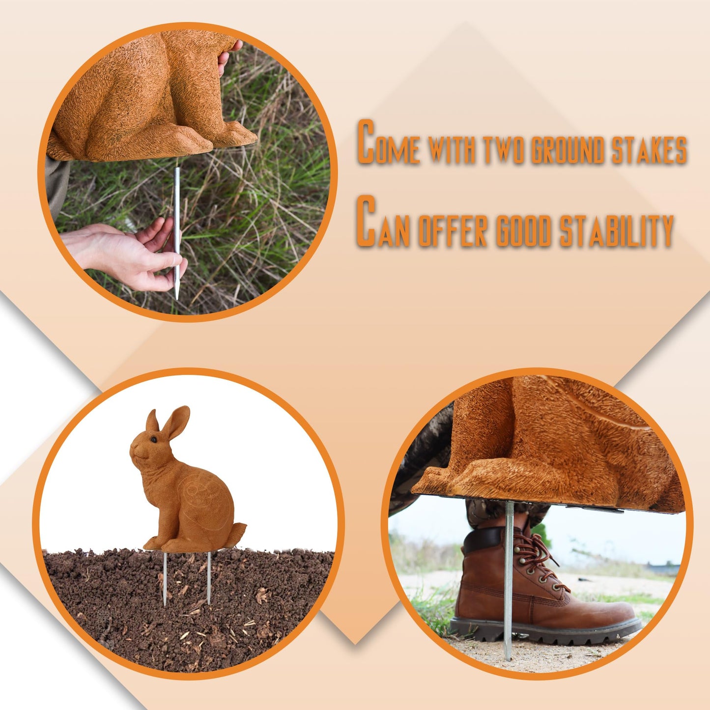 Archery Targets Rabbit 3D Animal Shooter with Group-Stand for Hunting Target Shooting