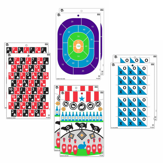 Allen Company EZ Aim Fun Get The Game On Paper Shooting Targets, 12" W x 18" H, 8-Pack, Multi