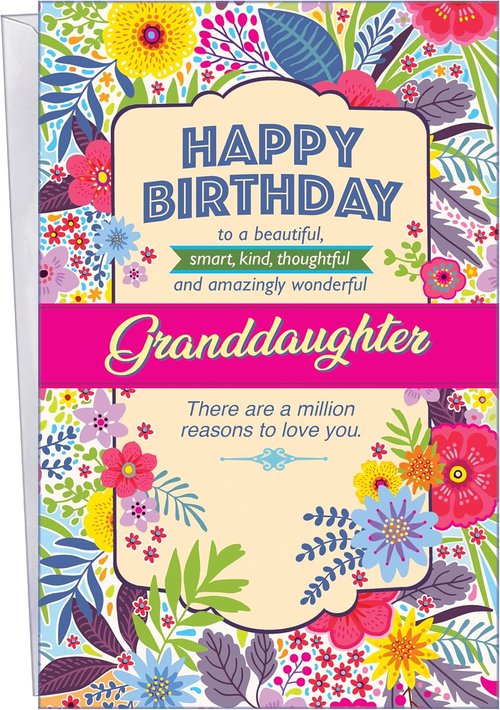 Chuck's Card-O-Rama - Birthday Card For Granddaughter - Made in America - Perfect Size: Opens to a generous 10" x 7.75" - Amazing - 95368