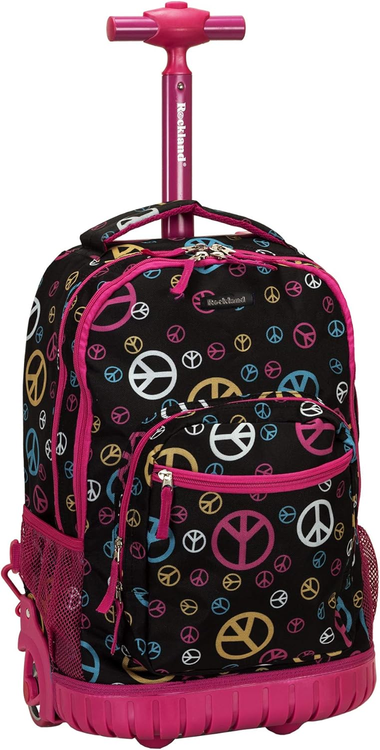 Rockland Single Handle Rolling Backpack, PURPLEPEARL, One Size