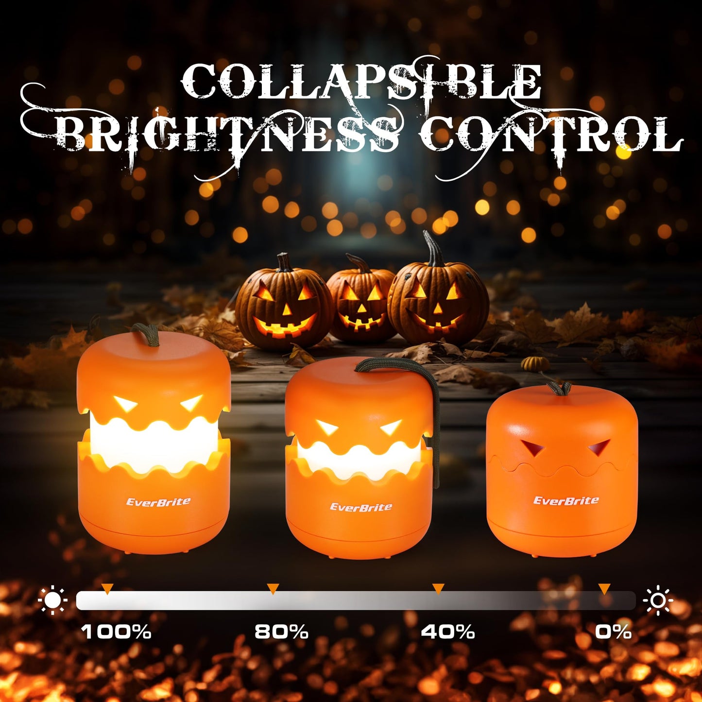 EverBrite 6-Pack Halloween Pumpkin Lantern 6-Pack Halloween Skeleton Camping Lantern