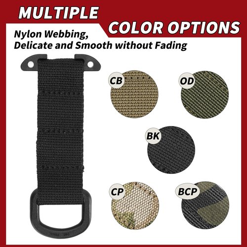 SIVIGEAR Tactical Gear Clip with D Ring Hook, T-Mount Molle Key Clip, Plastic Carabiner for Belt, Glove, and Outdoor Accessories